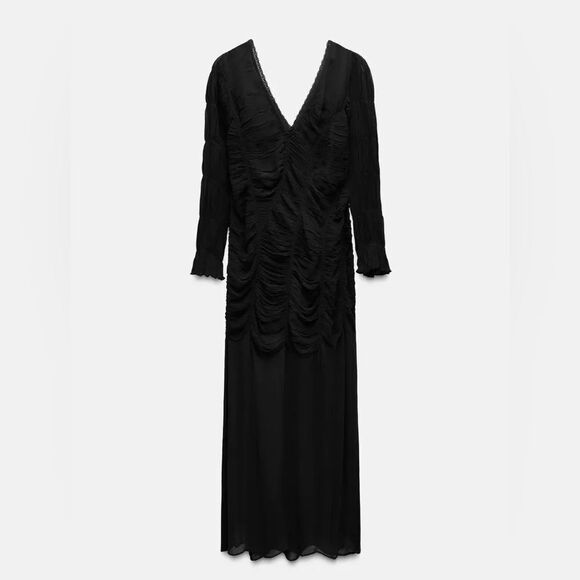 ZARA RUFFLED LONG DRESS ZW COLLECTION - Picture 8 of 11